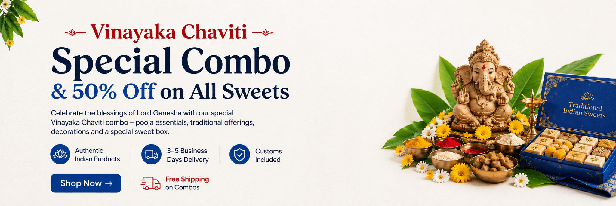 Vaaradhi Home Banner - Shop authentic Indian sweets and snacks